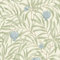 Pomegranate Blue Sage Green Wallpaper - Leaves Botanical Tropical Modern Contemporary - Stylish Feature Wall