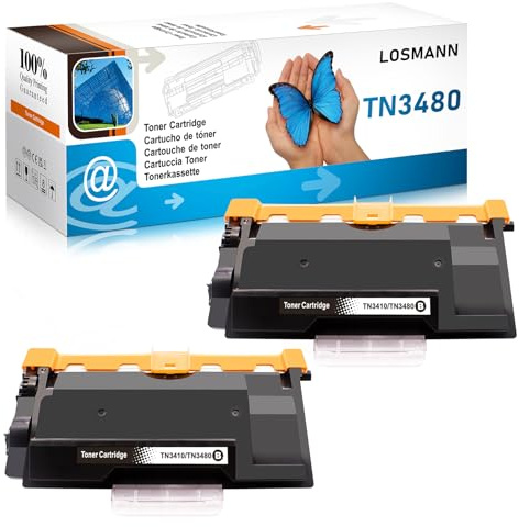 LOSMANN 2X Toner Kompatible für Brother TN-3480 TN-3430 TN3480 TN3430 | Kompatible für Brother HL-L5000D L5100DN L5200DW L6400DW L5200DWT MFC-L5750DW L5700DW L5800DW L5850DW L6900DW
