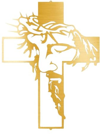 rockible Wandskulptur, Auferstandener Christus, Statue, Wandkreuz, Dekorativ für Wohnzimmer, Kapelle, Party, Gold