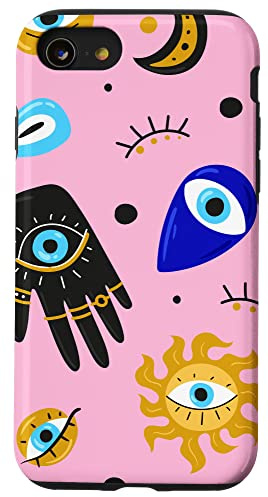 Pattern Evil Eye Charm For Protection Pattern Evil Eye 2024 Case for iPhone SE (2020) / 7/8