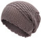 ZLYC Damen Sommer Strickmützen Handstricken Häkelmütze Vintage Beanie Mütze(Einfarbig grau),Einheitsgröße
