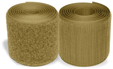 Coyote - Cinta de gancho y bucle de 1 yarda de longitud, no adhesiva, 5 cm de ancho, cierres de nailon para costura, hojas de gancho y bucle para coser para equipo militar, uniforme, ropa, zapatos