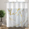 Ttincceer Rideau de Douche sans Crochets avec Doublure en Tissu encliquetable Rideau de Douche sans Crochet en marbre Or Blanc imperméable Double Couche Rideau de Salle de Bain Moderne 180x188cm