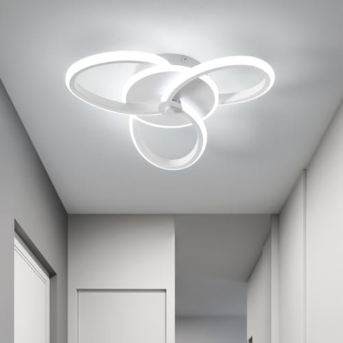 KUKAK Deckenlampe,22W LED Deckenleuchte,6000K Modern Kreative Minimalistische Deckenlampen, Deckenbeleuchtung Lampen für Balkone Schlafzimmer Badezimmer Flur Küche Gang Balkon Weiß
