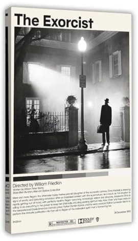 Poster The Exorcist, William Friedkin, minimalistisches Filmposter, Leinwandposter, Schlafzimmer-Dekor, Sportlandschaft, Büro, Raumdekoration, Geschenk, Rahmen-Stil, 40 x 60 cm