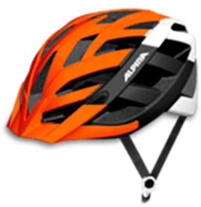 ALPINA PANOMA - Reflektierender & Optimal Belüfteter Fahrradhelm Mit Fliegennetz & Nachrüstbarem LED Für Erwachsene, orange-Black-White Gloss, S (52-57 cm)