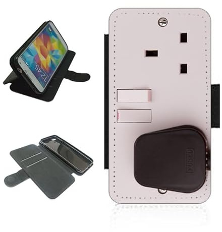 Electrical socket design phone case wallet For Apple iPhone/For Samsung Galaxy For Google Pixel Silicone rubber holder flip case, PU leather back panel, card slots. protective Phone cover Black