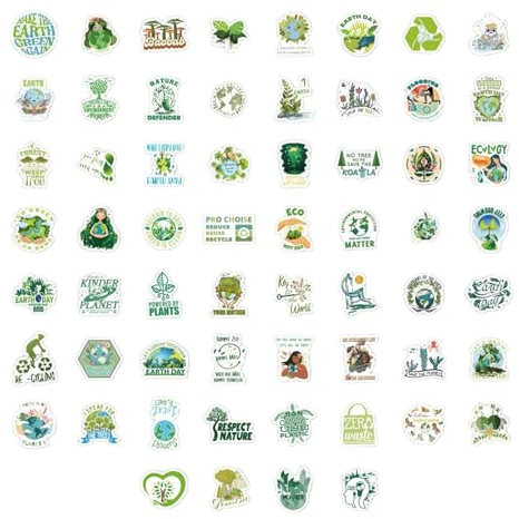 Grüne Erde Aufkleber-Set, kleine Größe, natürliche Pflanze, kreative Aufkleber für Laptop, Skateboard, Wasserflasche, Handy (grün)