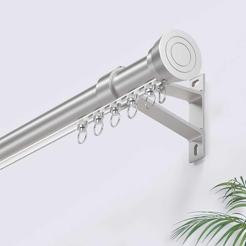 Gardinenschiene 1-läufige Vorhangschiene Wandmontierte Vorhangschiene gardinenschiene wandmontage Einfach Zu Installierende Vorhangstange for Schiebevorhang(Grigio,4.5m(14.8ft))