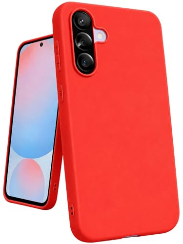 HSP Hülle für Samsung Galaxy A56 5G, Silikon Handyhülle, Dünn Case, Rot | Kameraschutz, matt, passgenaue Aussparungen, erhöhte Ränder, Handy Schutzhülle, Silikonhülle, Phone Cover, Silicone