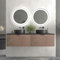 VARO BATH | Mueble de baño suspendido Skin - Bicolor BASTILLA con Lavabo Porcelana Blanco/Negro (2 Cajones) (Lavabo Negro, 140cm de Ancho)