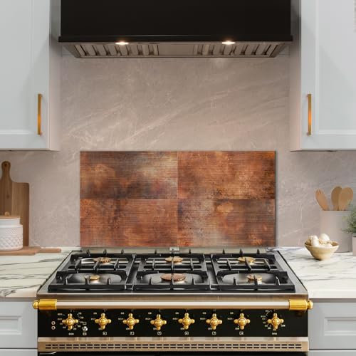 funlife Dynamic Rusty Metal Splashback - Heat-Resistant Flame Effect Kitchen Splashback Panel (14x28.5cm, 1mm)