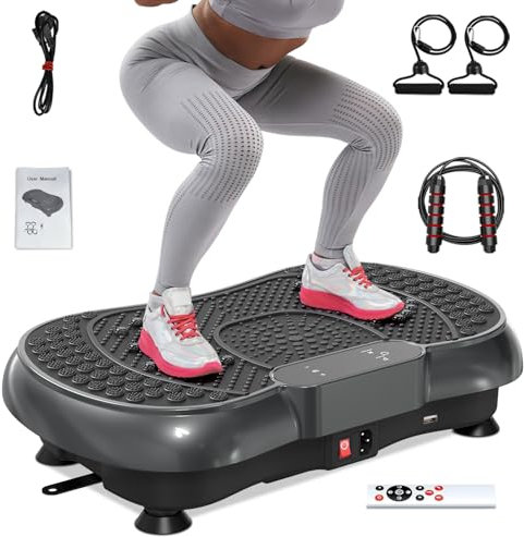 bigzzia Vibration Plate Exercise Machine, Vibration Plate for Lymphatic Drainage, 2025 Upgraded Double Motors for Weight Loss (inky)