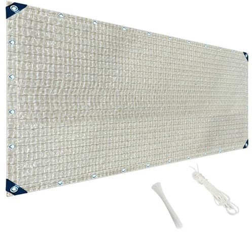 MAODUZI Ombreggiante per Balcone 70x1000cm, Telo Ombreggiante Esterno Asciugatura Veloce Fasce Ombreggianti per Pergola Facile da Pulire per Recinzione Giardino - Bianco Sporco