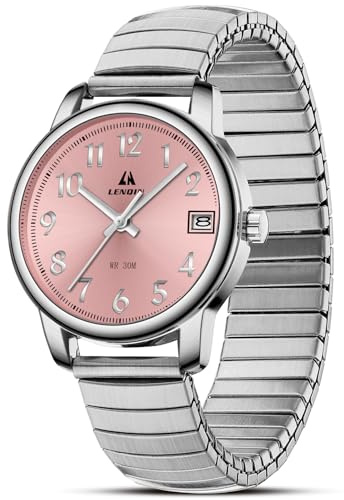 LN LENQIN Damen Uhren Damen Uhr Edelstahl Wasserdicht Uhren für Frauen Analog Quarz Armbanduhr Expansion Band