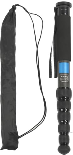 Juqrelith Monopod Carbon Fiber 6 Sektionen Teleskopisch 41 - 164cm Leichtgewicht Schwarz - Hohe Tragkraft, Rutschfestes Design, Für DSLR Kamera und Live Streaming