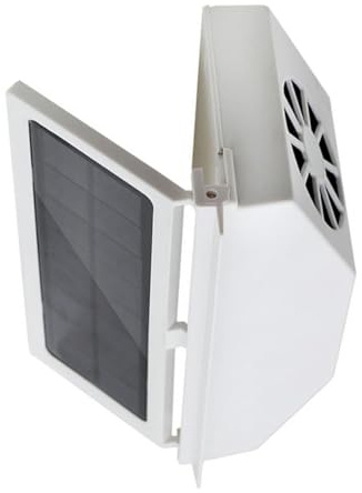 ASAKKURA Ventilador de Refrigeración para Coche Solar 3 Salidas de Aire, Ventilador de Ventana Alimentado por Energía Solar, Radiador de Aire para Ventilación y Expulsión de Calor, Color