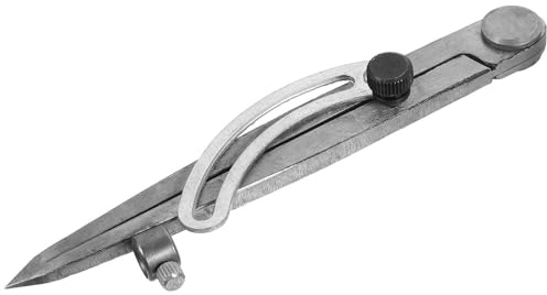 HOMOCONO Trusquin en Métal Pied à Coulisse Denté 150 MM, Compas Rond pour Gravure et Couture, Jauge de Bord Pratique pour Usage Quotidien en Travail du Cuir