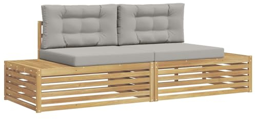 vidaXL Outdoor-Sofagarnitur Weiß 230,5 x 83 x 73 cm Polyester, Gartenmöbel, modernes Outdoor-Sofa, strapazierfähige Couch für Terrasse, Lounge Set