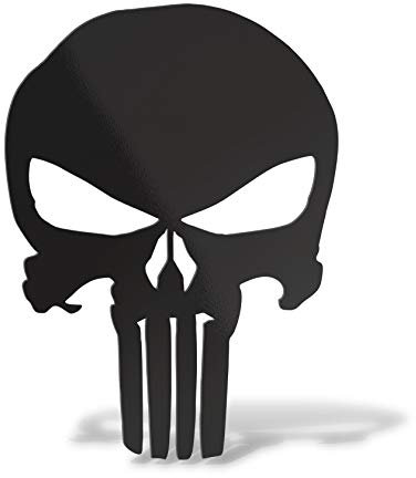 ERREINGE STICKER PRESPAZIATO NERO 12cm - Teschio Skull - Adesivo Decal Decalcomania Vinile Murale Laptop Auto Moto Casco Camper
