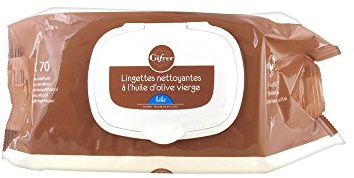 Gifrer Lingettes Nettoyantes à l'Huile d'Olive Vierge Lot de 2 x 70 Lingettes