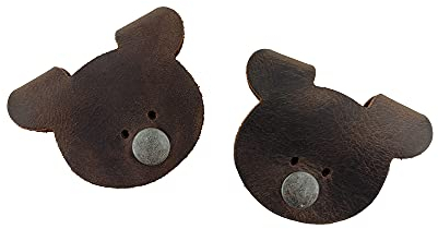 Hide & Drink Bear Shaped Cord Keeper (Cord Clam) 2-Pack Handmade by Bourbon Brown