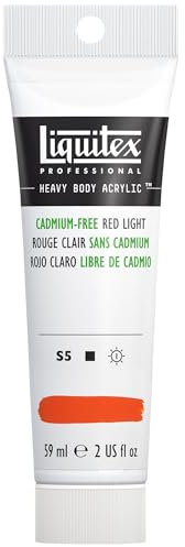 Liquitex 1045893 Professional Heavy Body Acrylfarbe in Künstlerqualität mit ausgezeichneter Lichtechtheit in buttriger Konsistenz, 59ml Tube - Kadmiumfrei Rot hell