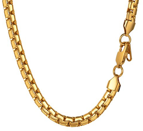 PROSTEEL Mens Gold Necklace 26Inch 6mm Stainless Steel Chain for Pendant DIY Jewelry Gift