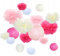 Himeland 17er Set Seidenpapier Pompoms, Papier Lampions Girlande Dekoration Deko für Geburtstage Partys Hochzeiten Baby-Duschen Feste (Rosa Weiß beige)