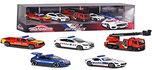 Majorette - Premium SOS Giftpack - Voitures Miniatures en Métal - Coffret 5 Véhicules De Secours - 212053167SMO