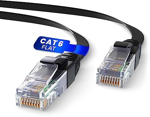 Mr. Tronic Cavo Ethernet Cat 6 da 30m Piatto, Cavo di Rete LAN Cat 6 ad Alta Velocità con Connettori RJ45 Per una Connessione Internet Veloce 1 Gbps - Patch AWG24 | UTP CCA (30 Metri, Nero)