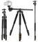 Andoer 2-in-1 Aluminium-Stativ-200 cm Kameraständer, Horizontal-Stativ, für DSLR mit 360-Grad-Kugelkopf, 8 kg Kapazität und Tragetasche für Reisefotografie