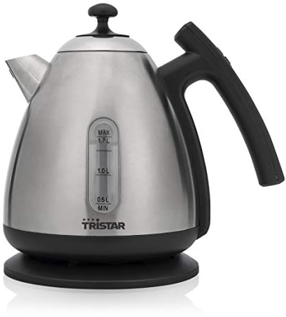 Tristar Wasserkocher - Thermostat, 1,7 L, 2200 W, Digitales Bedienfeld, Wasserstandsanzeige, Warmhaltefunktion, Edelstahl, WK-3403, rostfreier stahl, gebürstet