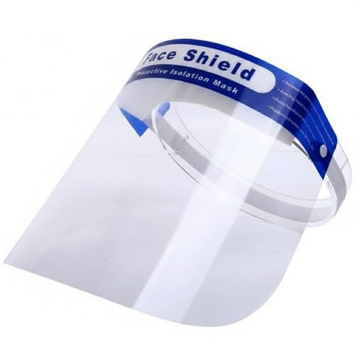 Face Shield Reusable Plastic Safety Screen Visor Transparent Cover Covering For Men Women Outdoors Indoors Shop Retail, Anti-Fog Clear View, Lightweight Design with Soft Comfort Foam & Elastic Band