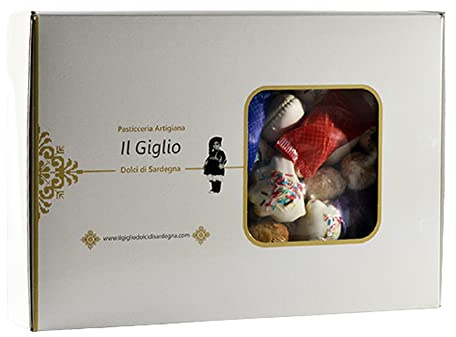 DOLCI DELLA TRADIZIONE - Mix di Biscotti Artigianali assortiti della tradizione Sarda - Pasticceria Artigiana Il Giglio Dolci di Sardegna - Confezione rigida riciclabile 1Kg