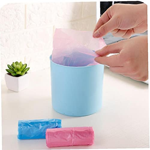 TOSSPER 5pcs Mini Mélange Couleur Sacs De Gaspillage De Couleurs Bureau Sacs Poubelles en Plastique Porte-poubelles Sacs De Rangement