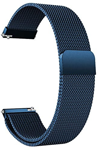 LYYLTX Metal Magnetic Watch Band Mesh Woven Quick Release Strap Adjustable Stainless Steel Replacement Straps for Women Men 14mm 16mm18mm 20mm 22mm 24mm (20mm,Blue)