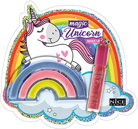 MAGIC UNICORN - Nice Group Mini Blister Make Up, Kit mit farbigem Lipgloss für Kinder, Mehrfarbig, Einheitsgröße, 16003