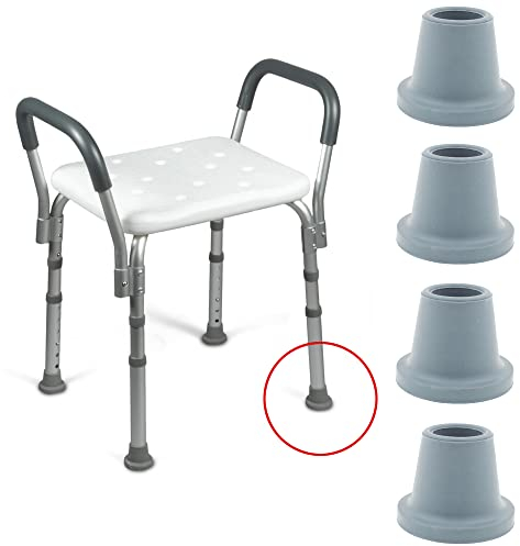 4 Stück: Ersatz 22mm Gummifüße mit großer Standfläche für Bad & Dusche Hocker - von Lifeswonderful