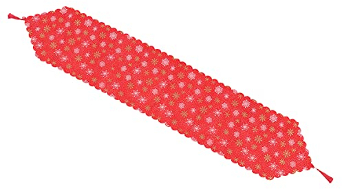 Runstarshow Weihnachten Tischläufer Tischdecke abwaschbares Tischband Weihnachtsdekoration rechteckiger Weihnachtstischläufer Weihnachtsmann Rentier Schneeflocken Druck