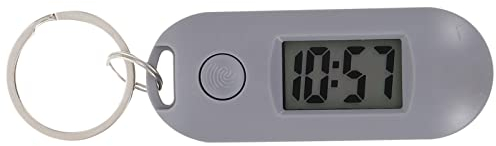ULTECHNOVO Schlüsselanhänger-Taschenuhr: Mini-Digital-Taschenuhr mit Kette, passend für den Rucksack eines Krankenpflegeschülers – Grau (6,5 x 2,5 cm)