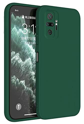 Topme Funda para Redmi Note 10 Pro (6.67 Inches) Carcasa Caja Case Estuche, Funda Protectora de Piel de Silicona TPU - Verde Oscuro