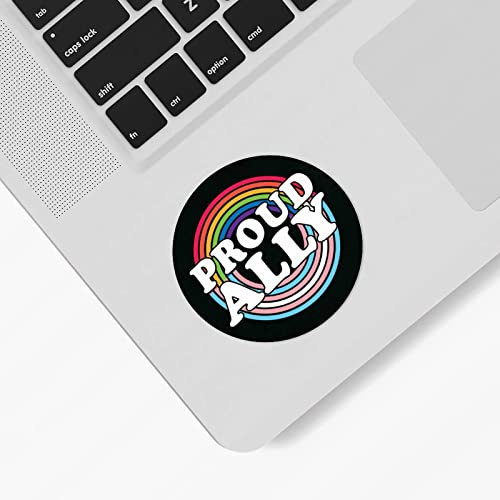 Proud Ally Gay Lesben Aufkleber Lesben Gay Progress Pride Aufkleber Etikett 3,8 cm Regenbogen LGBT Aufkleber für Wasserflaschen Laptop Umschlag Versiegelungen Urlaub Valentinstag Party Zubehör, 100