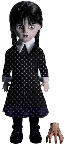 Mezco LDD Presents Wednesday Puppe schwarz/weiß, 100% Kunststoff, in Geschenkverpackung.
