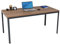 furni24 Schreibtisch D-Profil Nova 120x80x75cm, Nussbaum, Einfache Montage, Arbeitstisch, Bürotisch, Küchentisch, Esstisch, Druckertisch Büro-Möbel Computertisch Gaming-Tisch Mehrzwecktisch