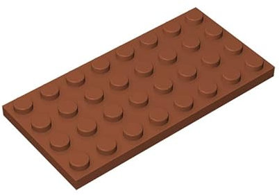 Classic Building Plate 4x8, 100 Piece Coffee Bulk Plates, Compatible with Lego Parts and Pieces 3035, Compatible with All Major Brick Brands(Colour: Coffee)