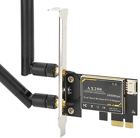 Scheda di rete wireless 3000 Mbit/s WiFi 6, AX200 5G 2,4G Dual Band PCI Express con 2 × Antenna per 10 (64 bit) per Linux per Chrome per 5G Bluetooth 5.1 Bluetooth 5.1 Bluetooth