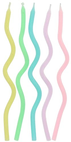 Folat 24202 Kuchen Kerzes Sweet Swirl-15 cm-10 Stück Geburtstagskerzen für Geburtstag, Geburtstagsdeko, für Kinder Partys, Hochzeiten, Firmenfeiern, Jubiläen, Mehrfarbig, 6 cm