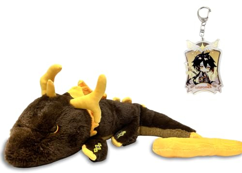 Ubephant Genshin Impact Peluche, Zhongli Drago Plush Toy 70cm, Genshin Impact Merchandising, Zhongli Portachiavi, Drago Plush Animati, Peluche Giocattolo per Bambini