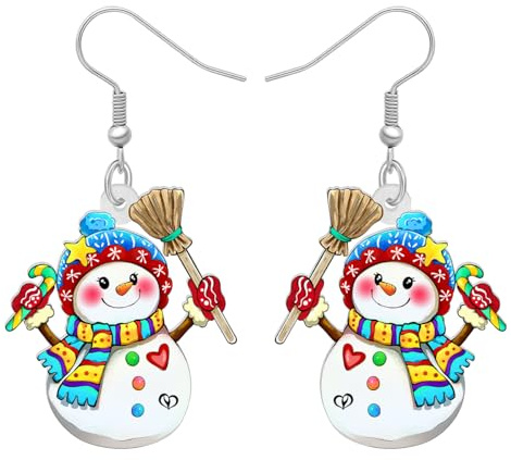 DALANE Acryl Anime Weihnachten Hut Schneemann Ohrringe Baumeln Tropfen Süßigkeiten Schmuck Lustige Geschenke für Frauen Damen Mädchen Kinder